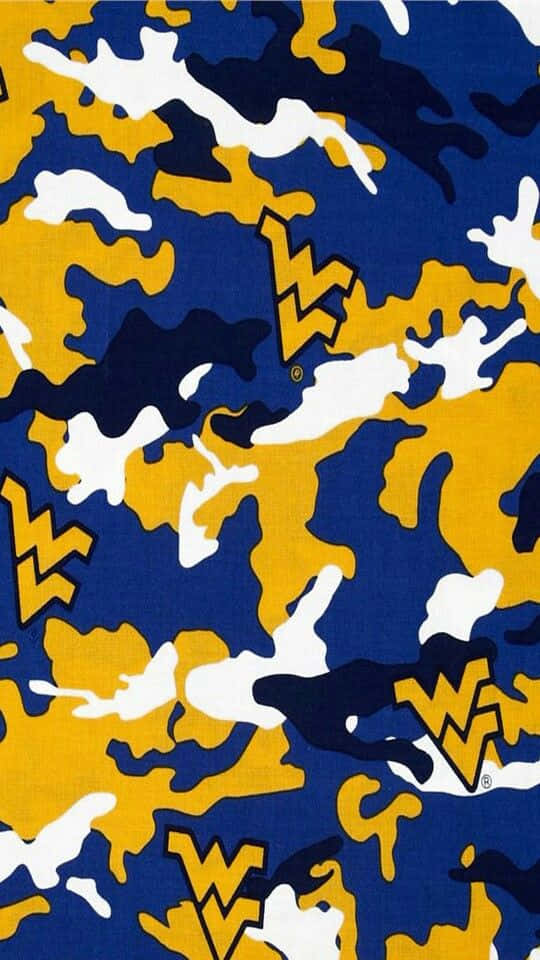 West Virginia Mountaineers Camo Fabric Wallpaper