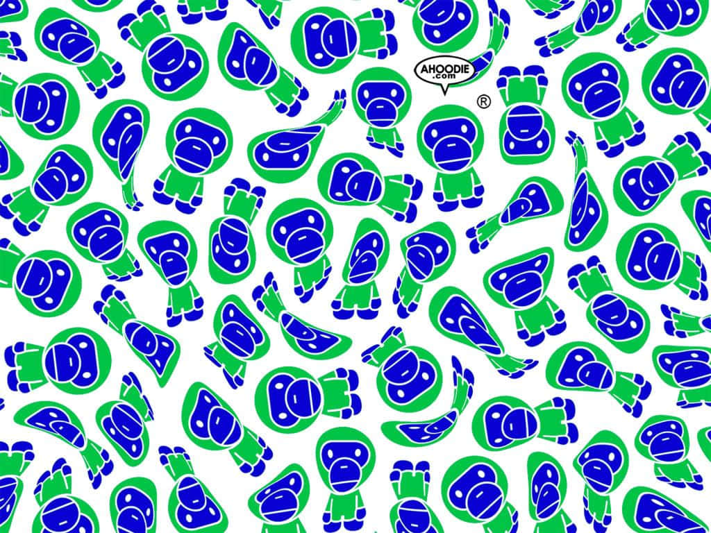 Ökagatustilen Med Blue Bape Camo Som Bakgrundsbild På Datorn Eller Mobilen. Wallpaper