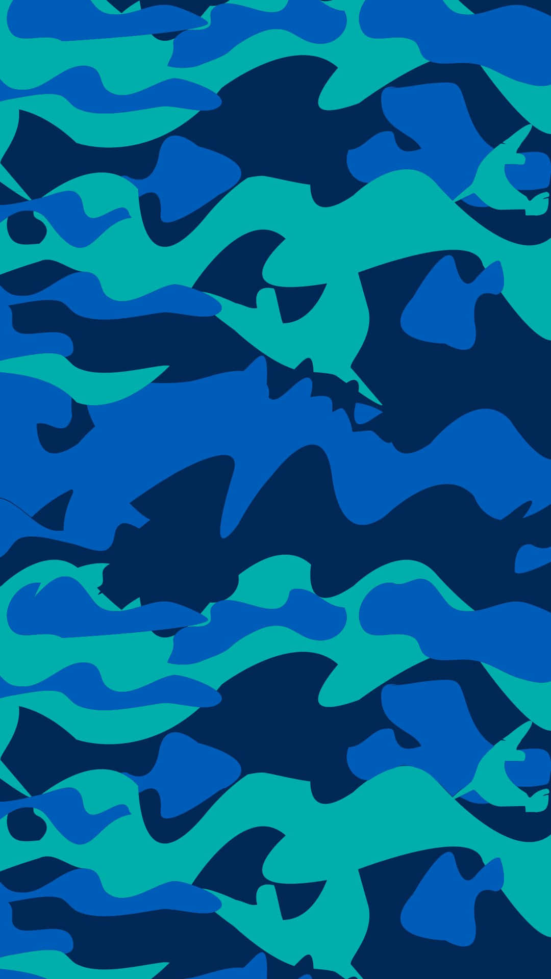 Enblå Och Grön Kamouflagemönster Wallpaper