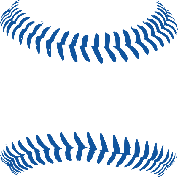Blue Baseball Stitches Graphic PNG