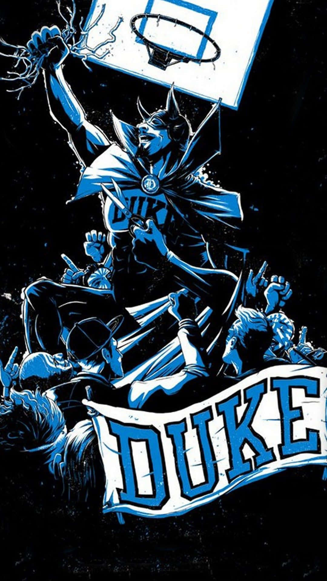Artede Baloncesto Azul Del Equipo De La Universidad De Duke. Fondo de pantalla