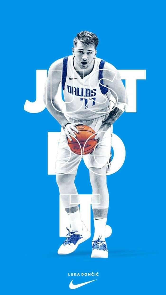 Blue Basketball Luka Dončić Nike Poster Wallpaper