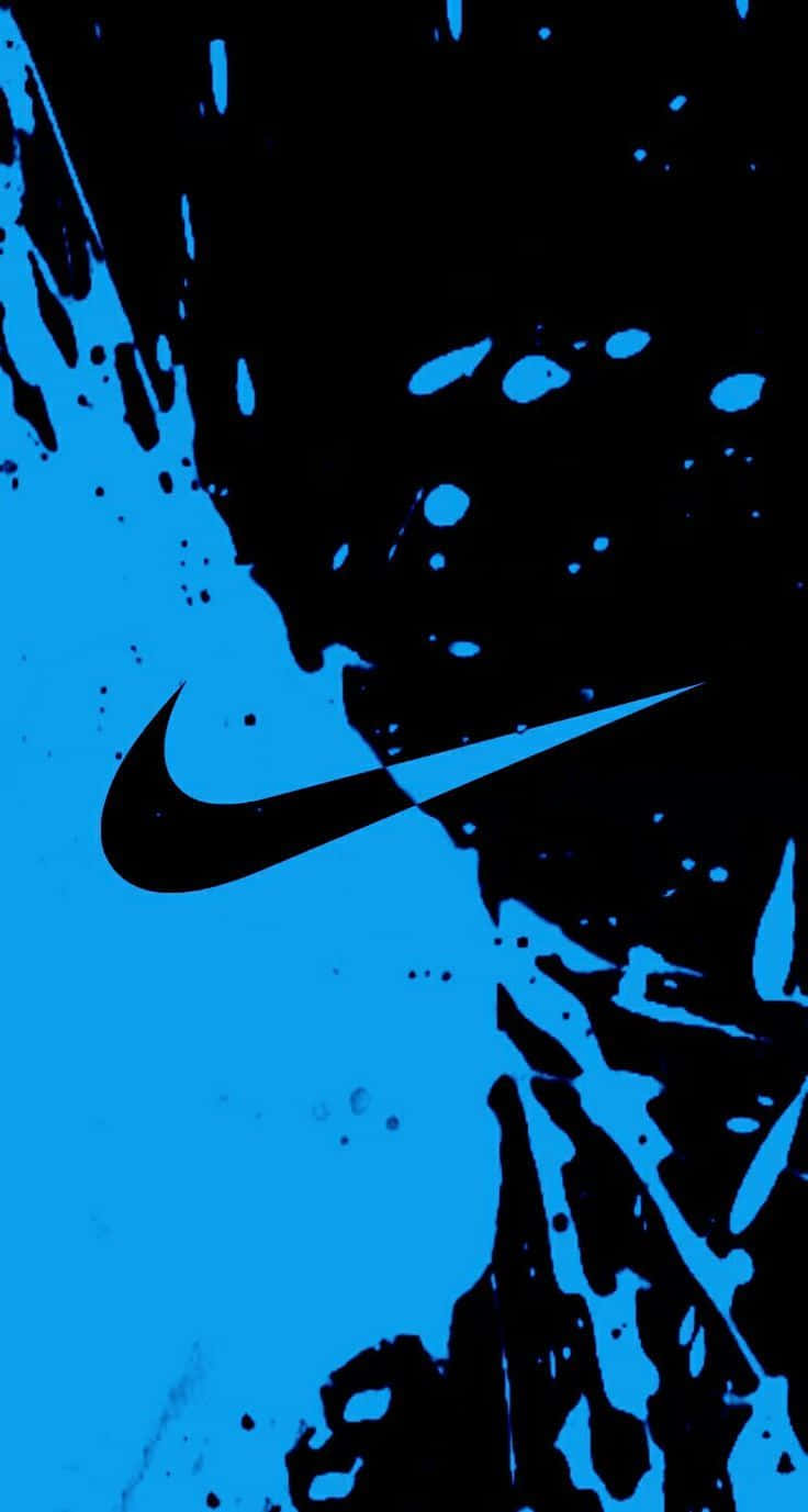 Logotipode Nike De Baloncesto En Color Negro Y Azul. Fondo de pantalla