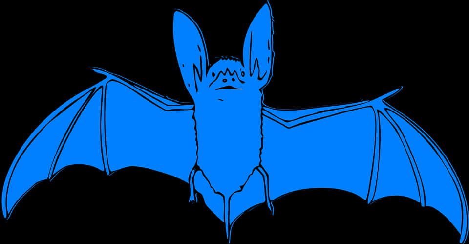 Blue Bat Silhouette PNG
