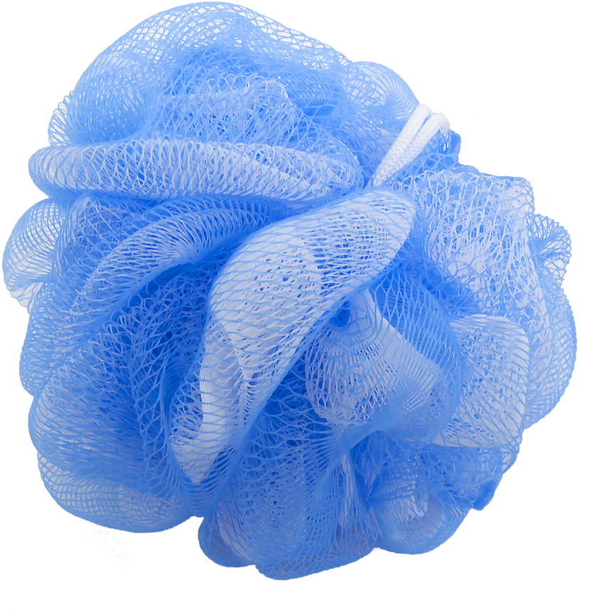 Blue Bath Pouf Isolated PNG