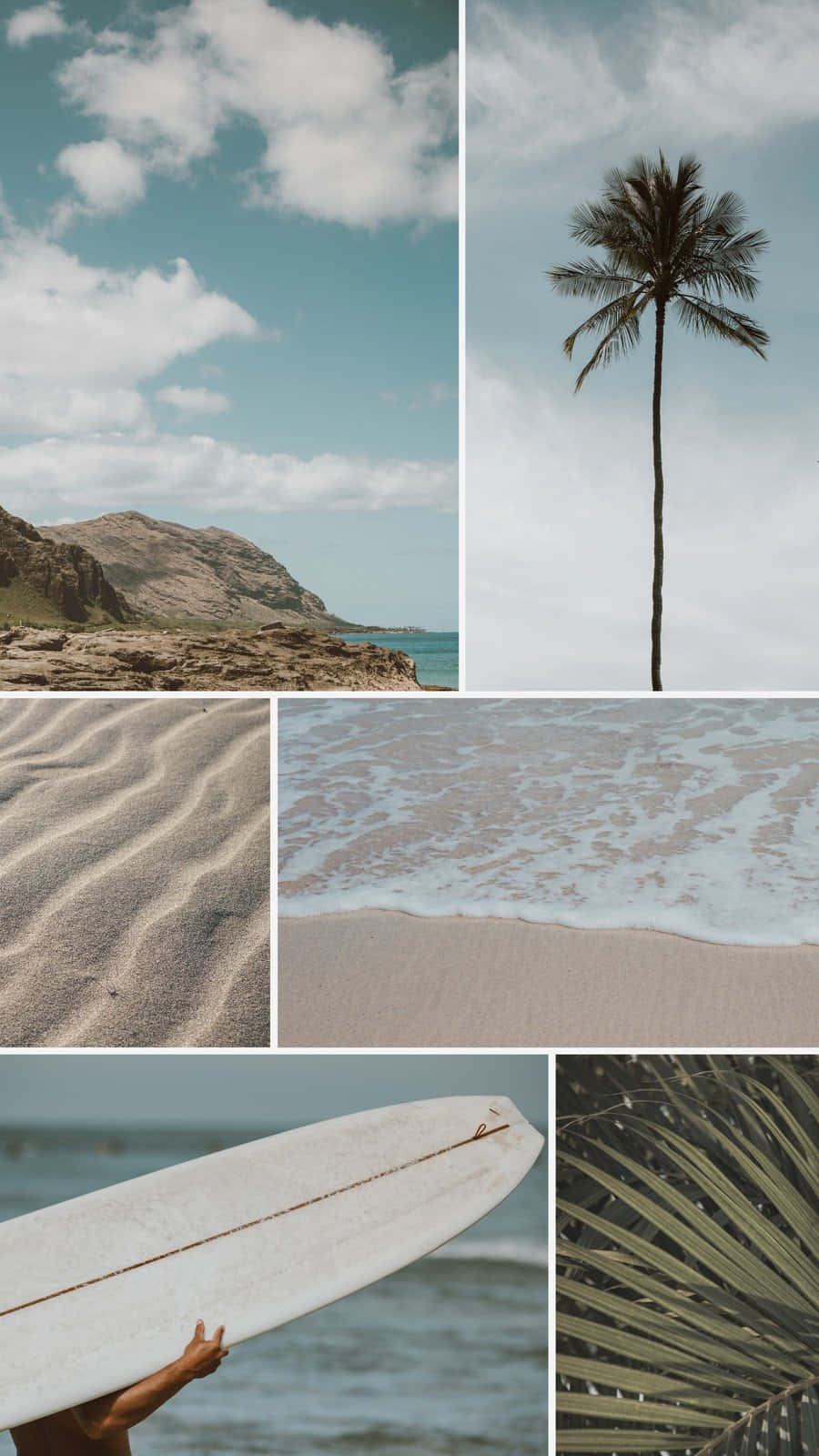 Blue Beach Aesthetic Collage Wallpaper