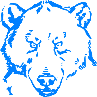 Blue Bear Graphic PNG