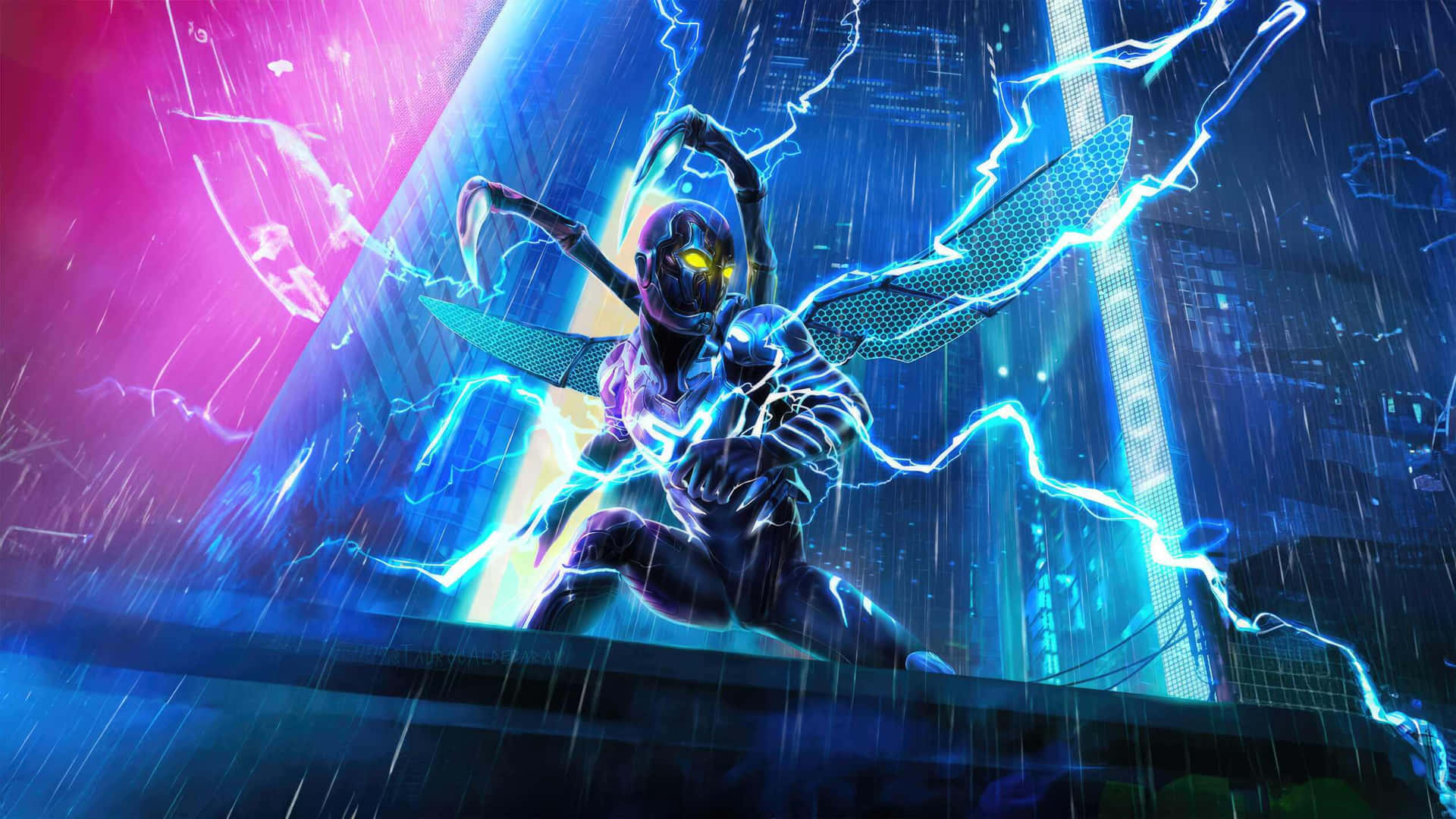 Blue Beetle Electric Charge Wallpaper