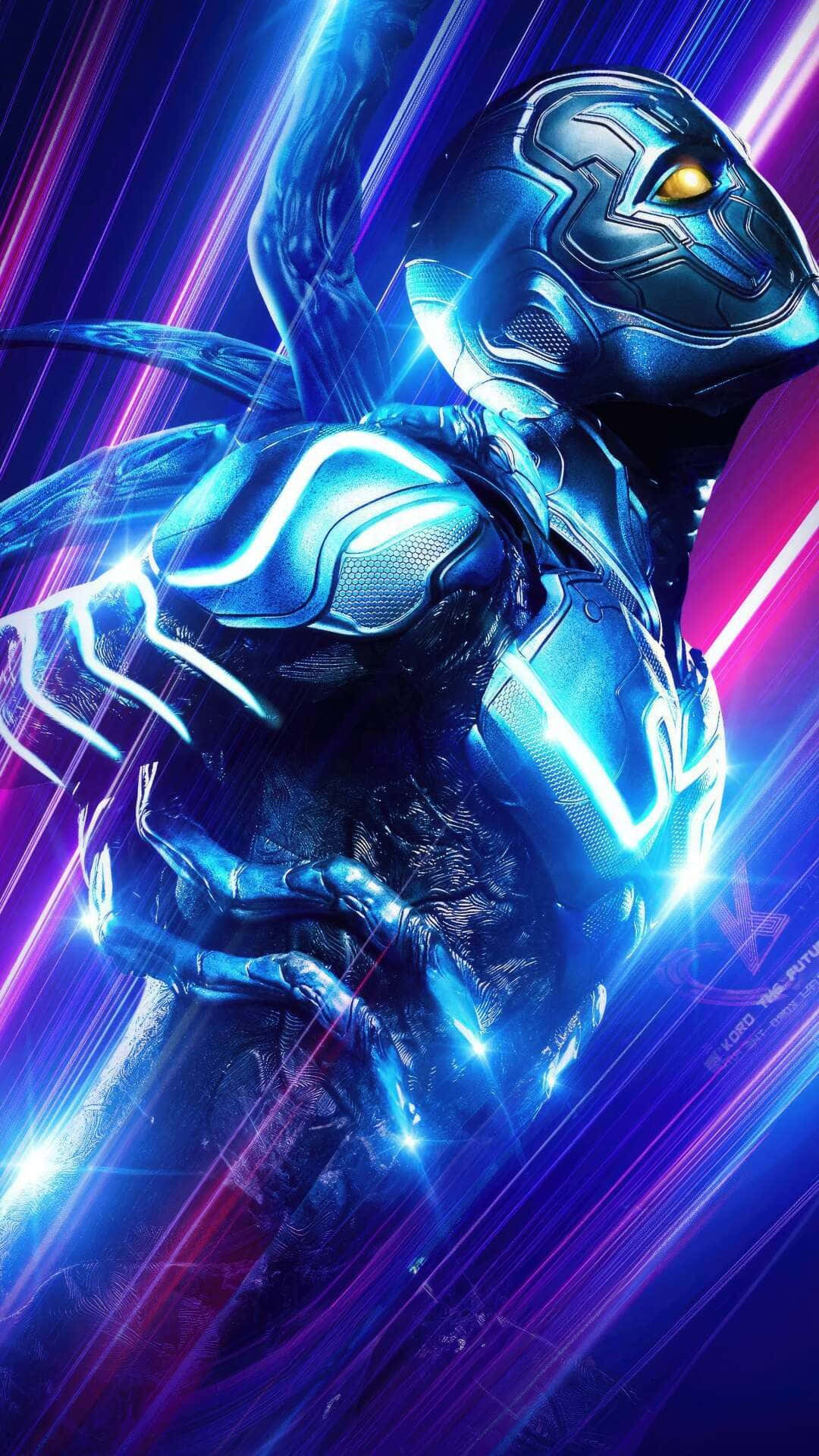 Blue Beetle Hero Pose Wallpaper