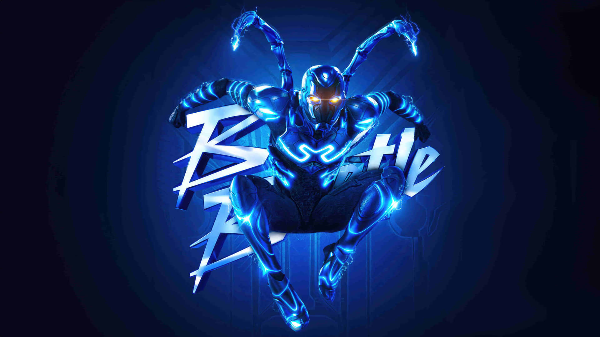 Blue Beetle Hero Pose Wallpaper