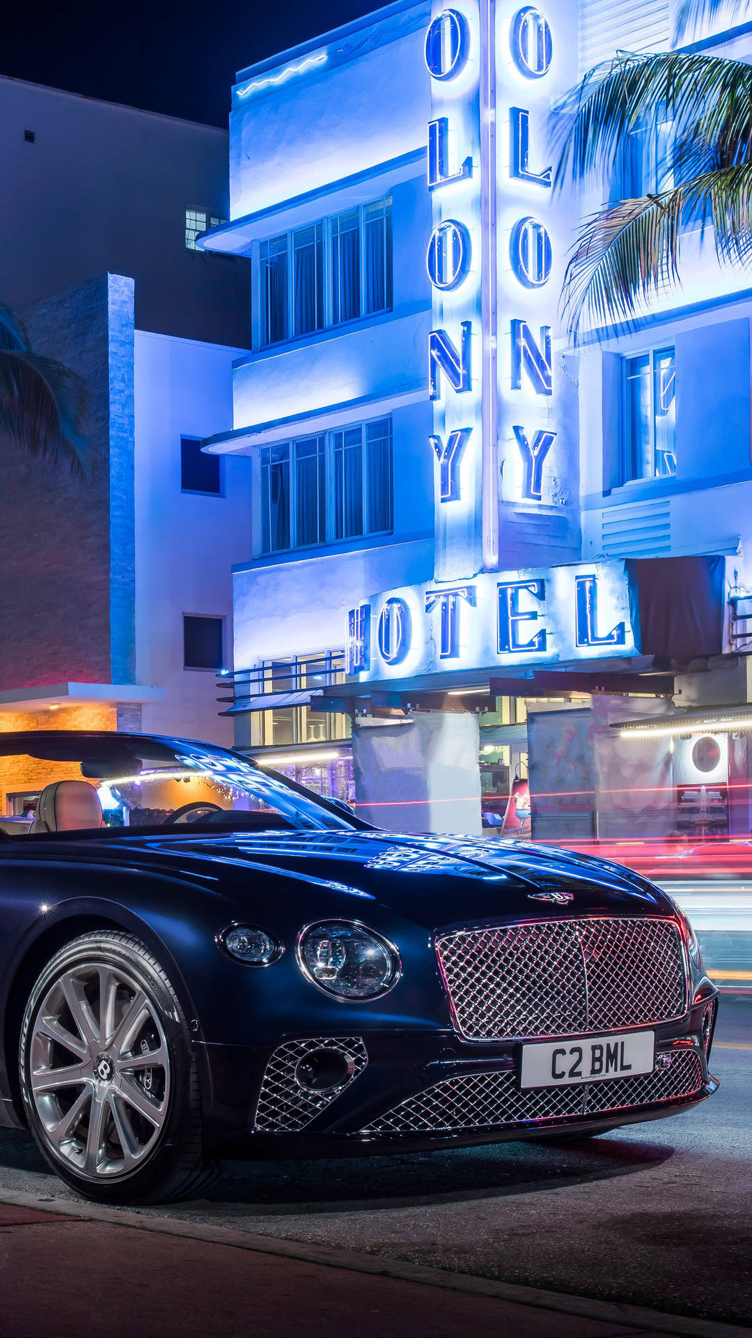Blå Bentley Continental Gt Iphone Wallpaper