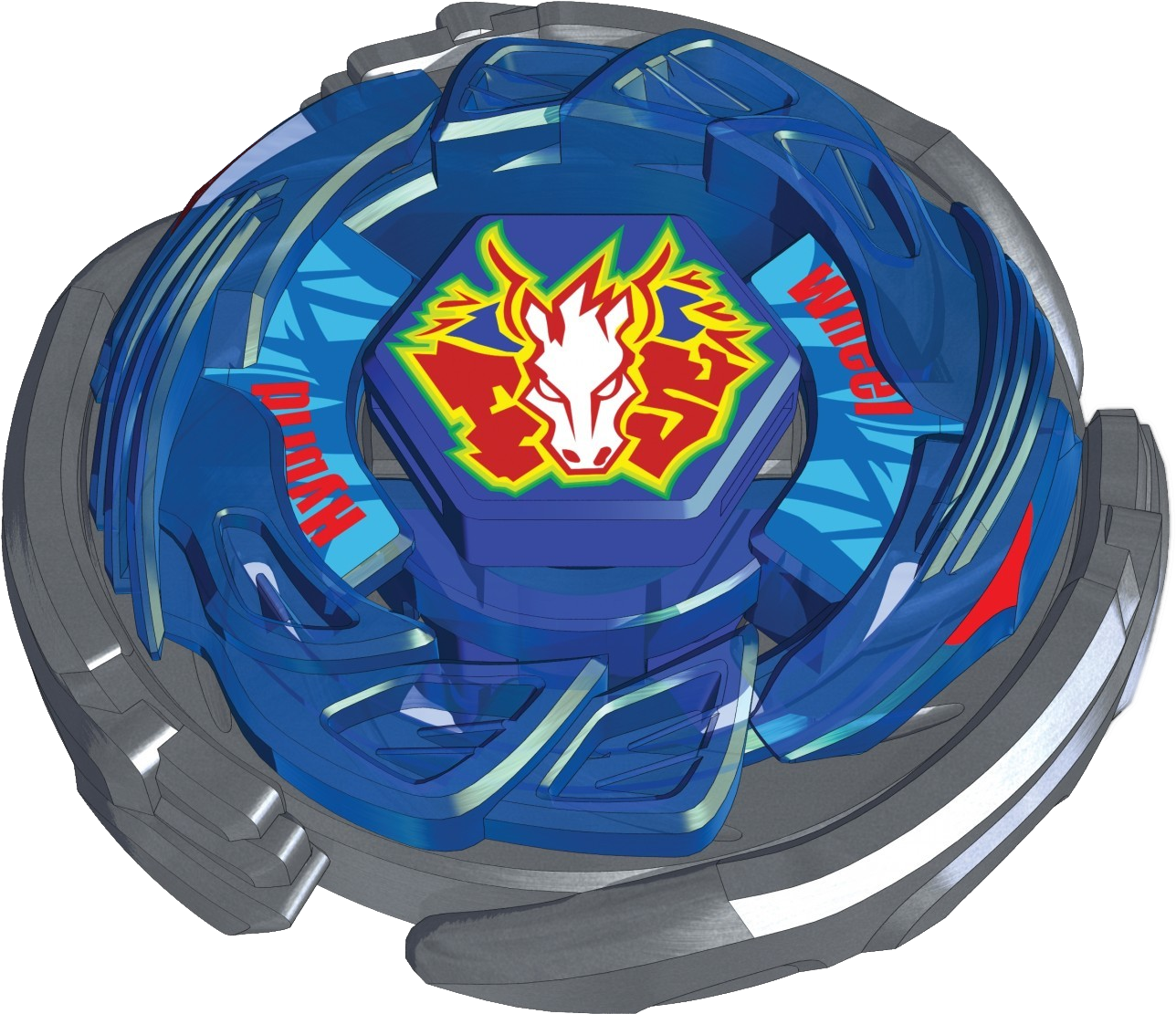 Blue Beyblade Top3 D Render PNG