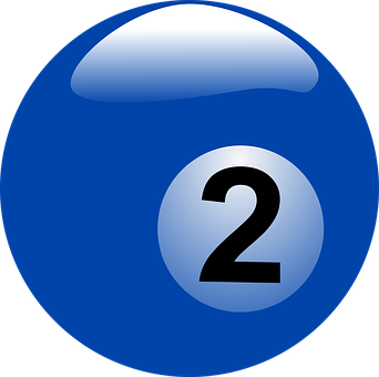Blue Billiard Ball Number2 PNG