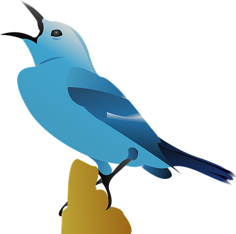 Blue Bird Illustration PNG