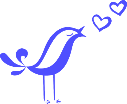 Blue Bird Love Graphic PNG