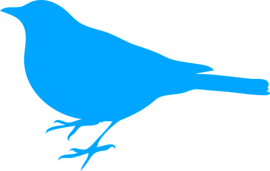Blue Bird Silhouette Graphic PNG