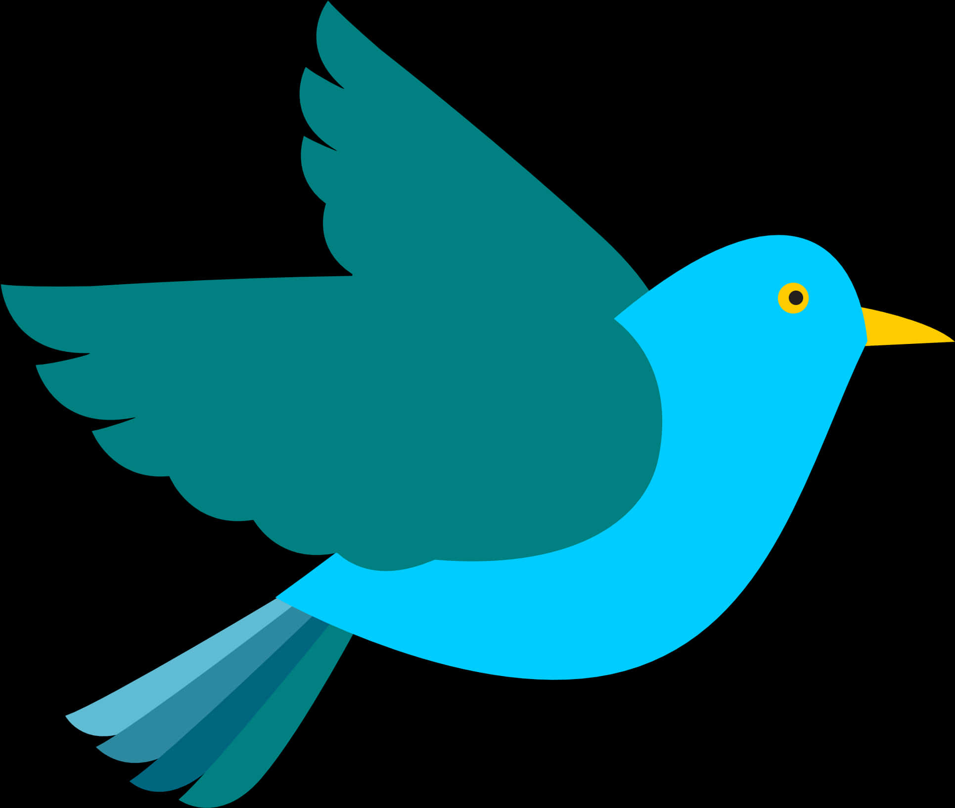 Blue Bird Vector Illustration PNG