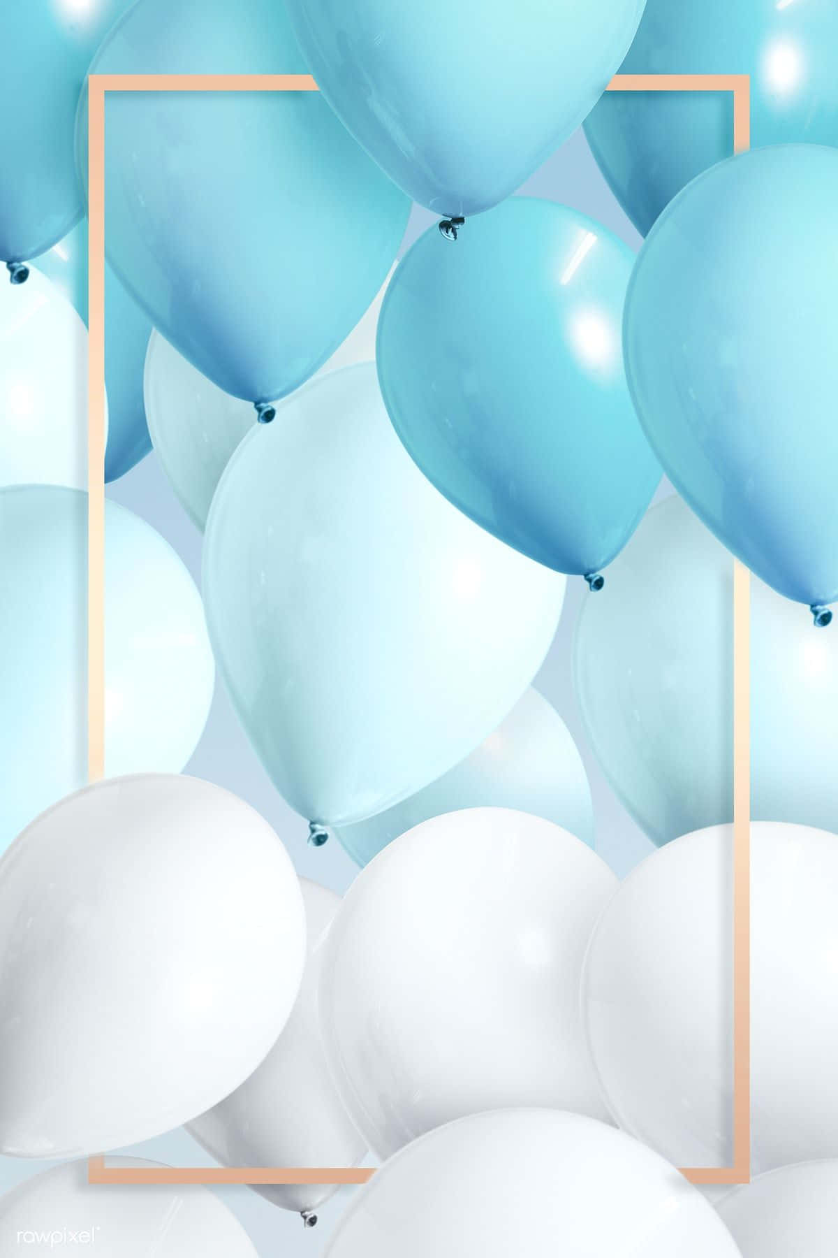 Blue And White Balloons In A Frame