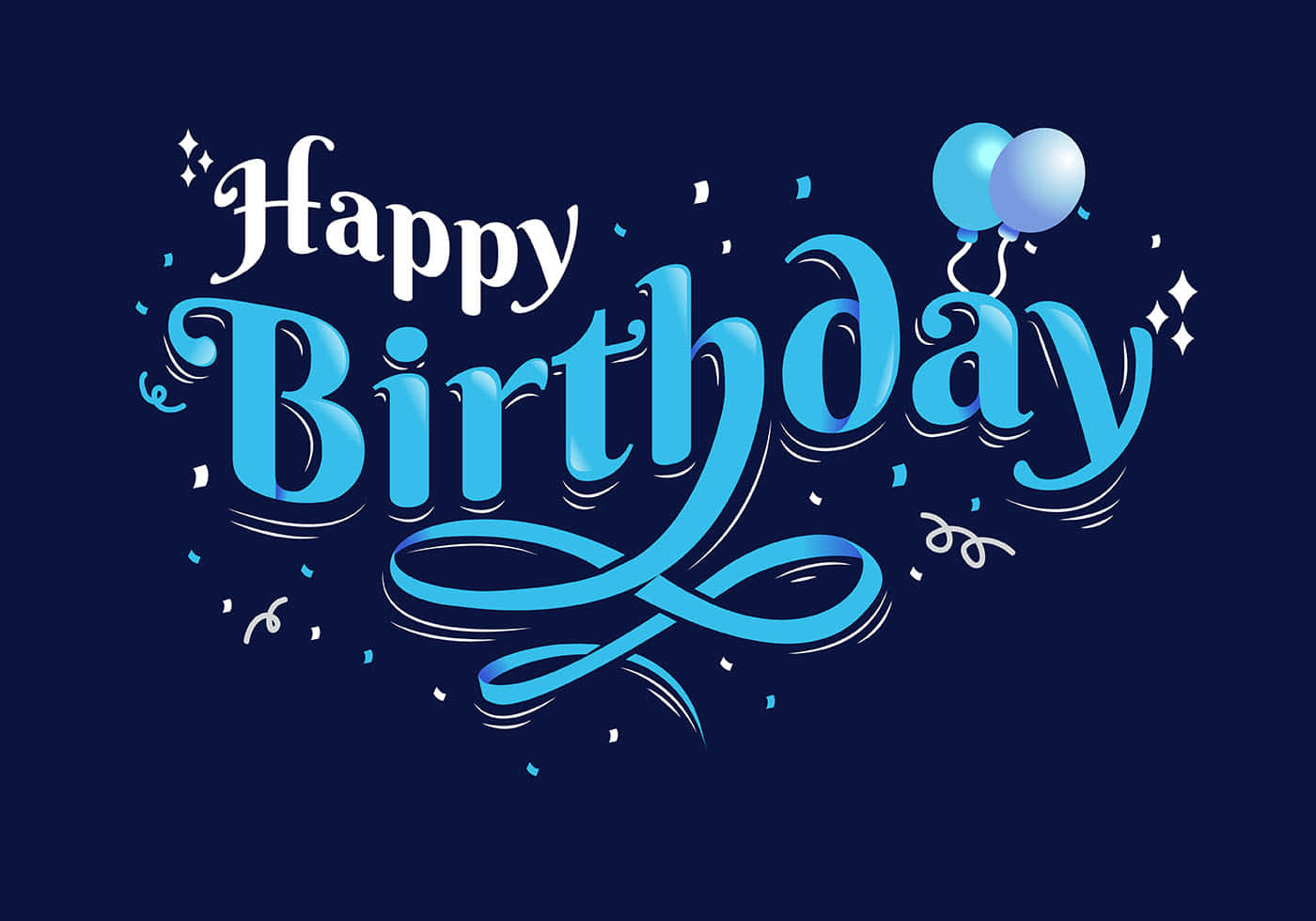 A beautiful blue birthday background with a festive atmosphere.