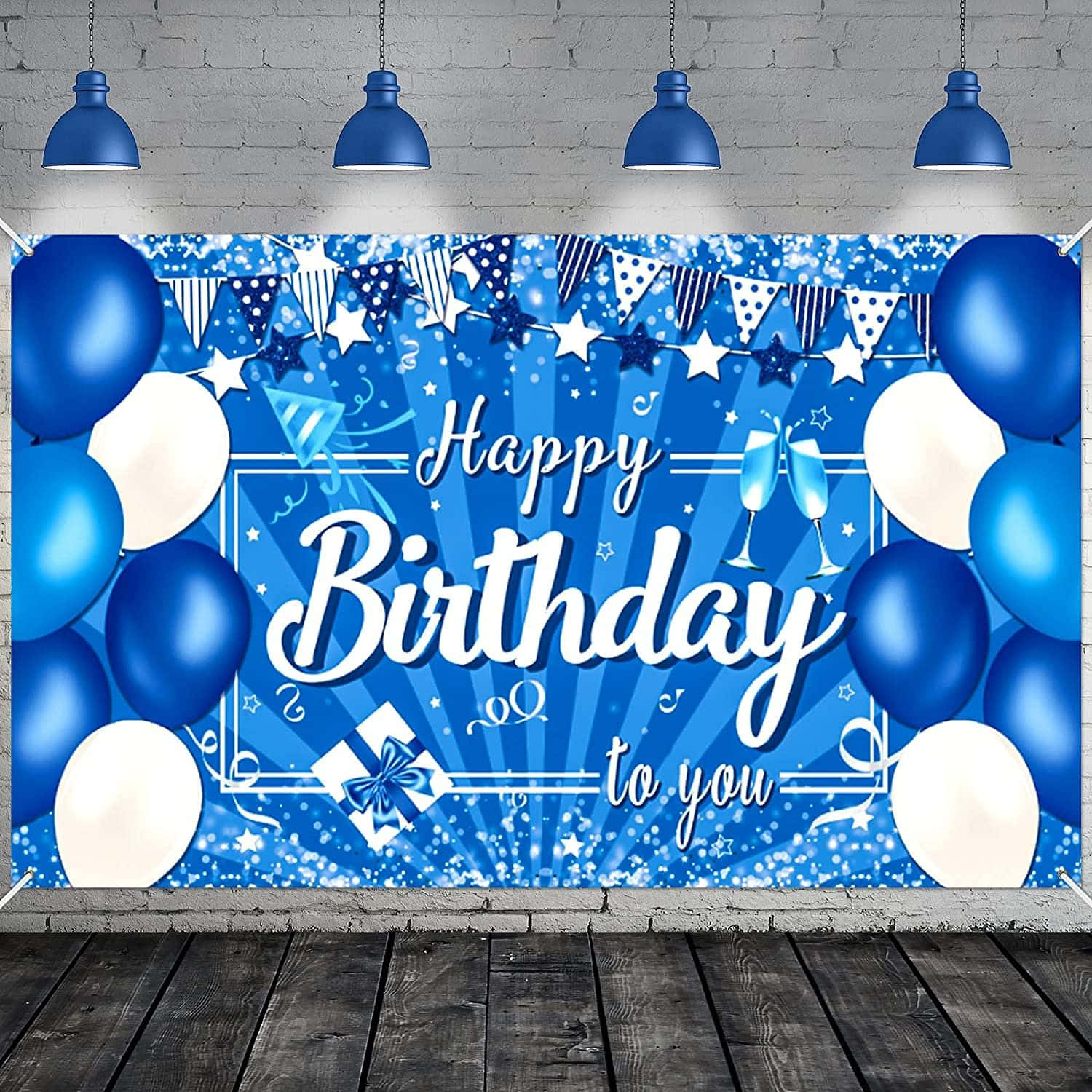 Image  A bright and cheerful blue birthday background