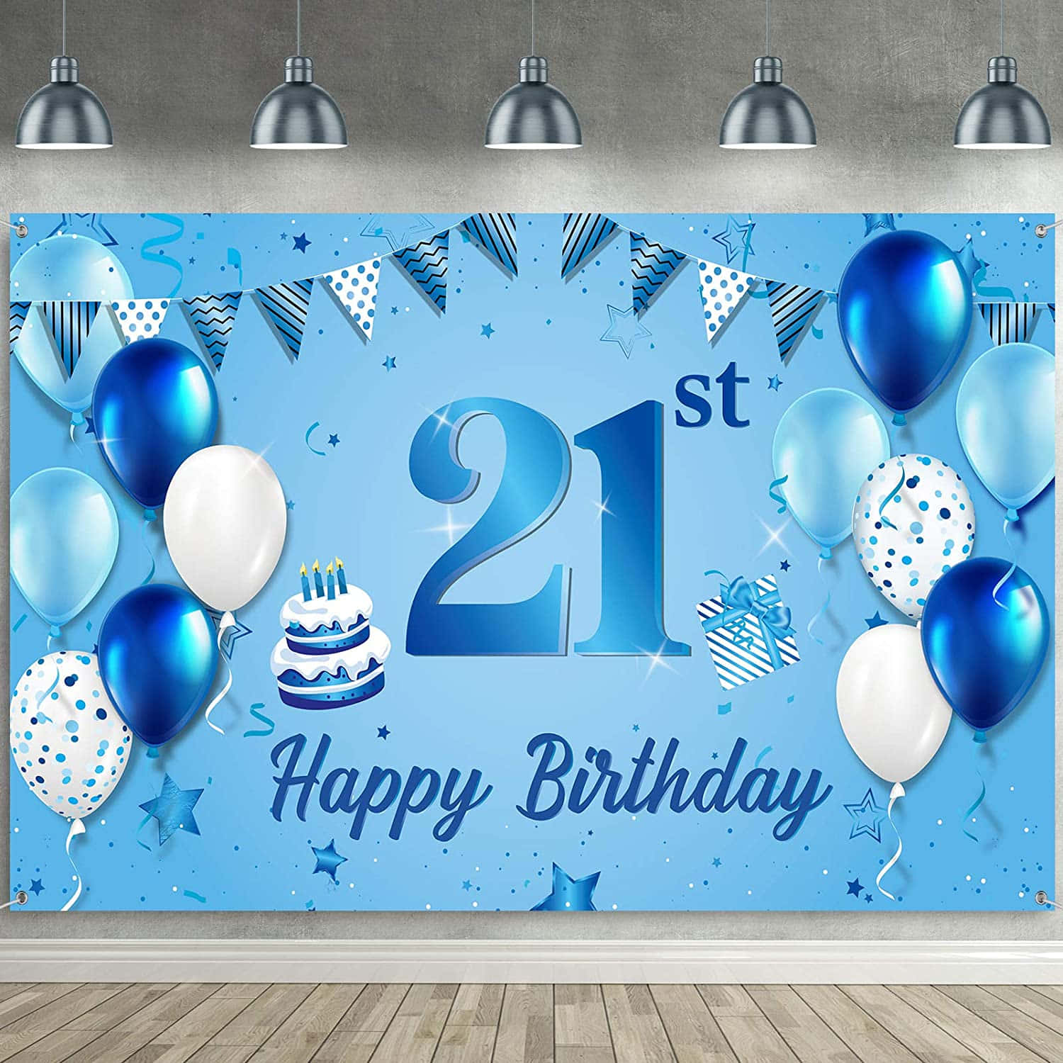 Celebrate your special day with a vibrant blue birthday background