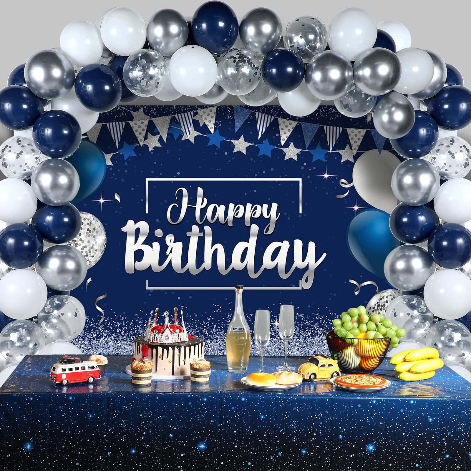 Image  Colorful Blue Birthday Background Celebrating Special Occasions