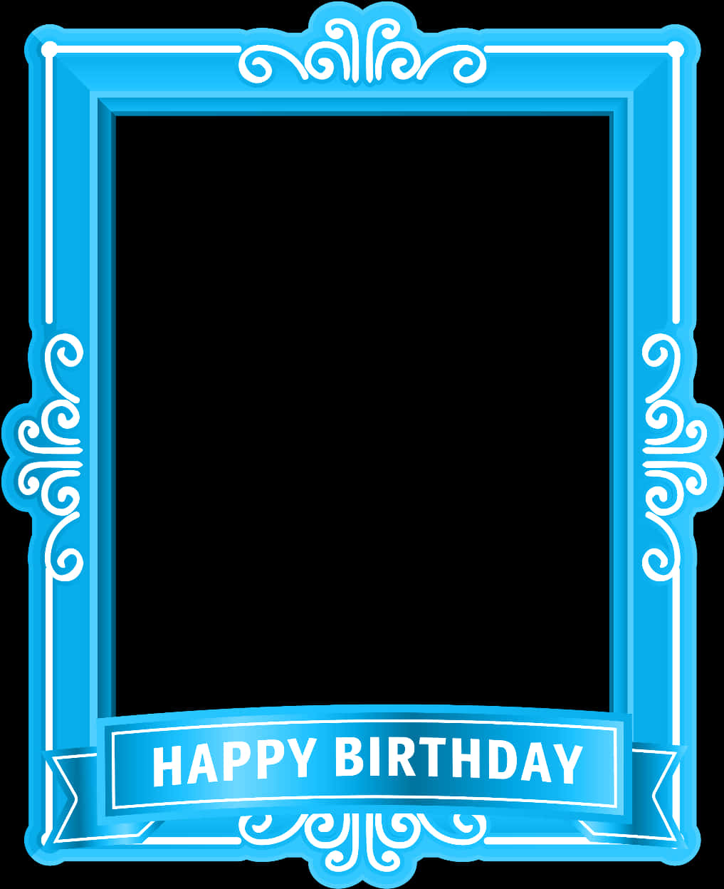 Blue Birthday Photo Frame SVG