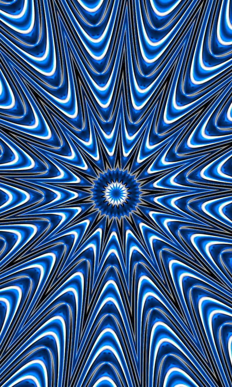 Blue Black Abstract Kaleidoscope Pattern Wallpaper