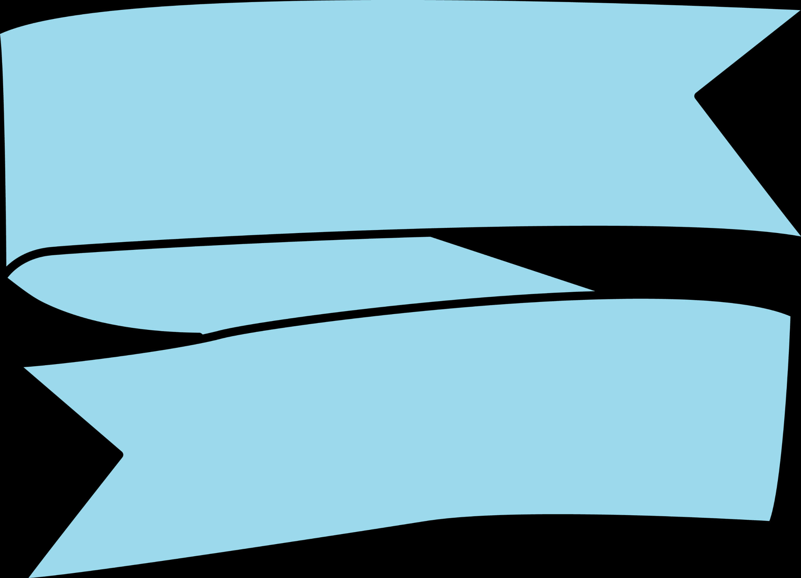 Blue Black Banner Ribbon Graphic PNG