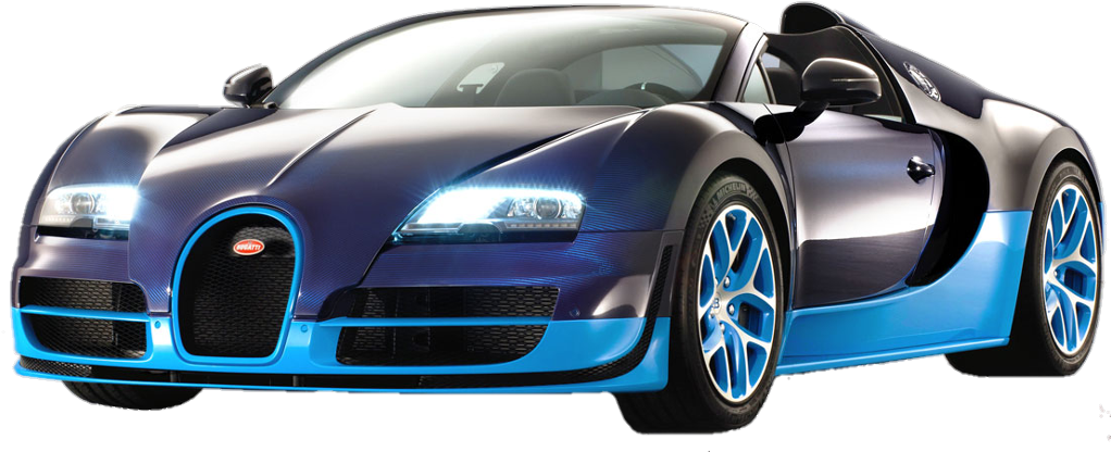 Blue Black Bugatti Veyron Grand Sport PNG