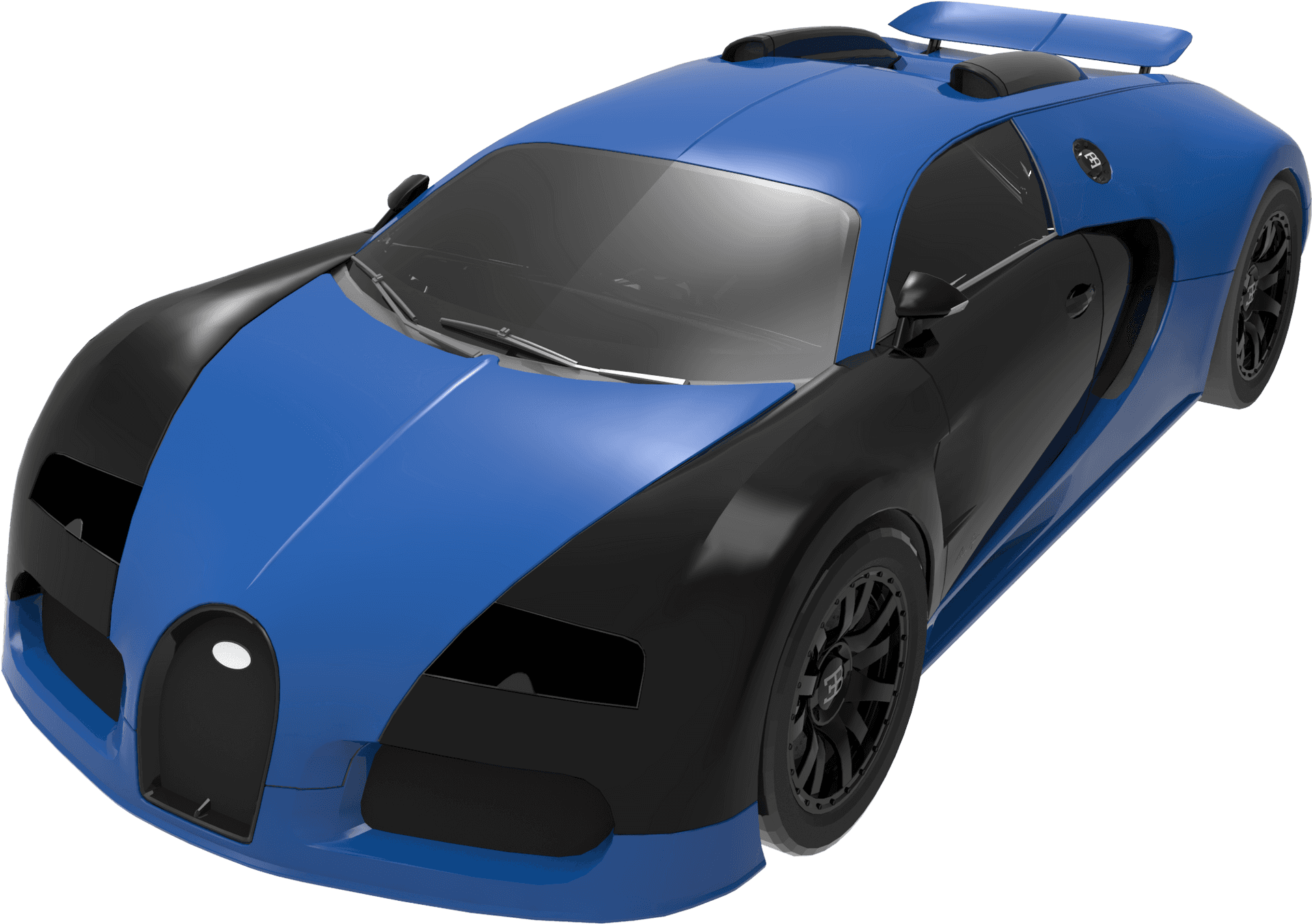 Blue Black Bugatti Veyron Side View PNG