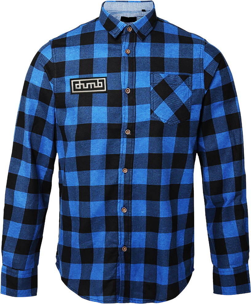 Blue Black Checked Casual Shirt PNG