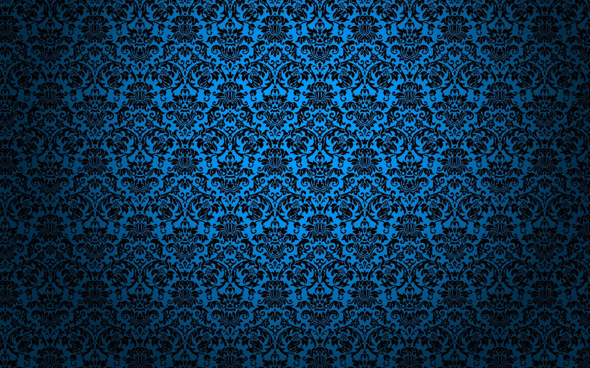 Blue Black Damask Pattern Background Wallpaper