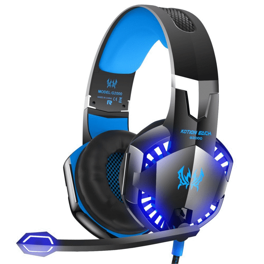 Blue Black Gaming Headset G2000 PNG