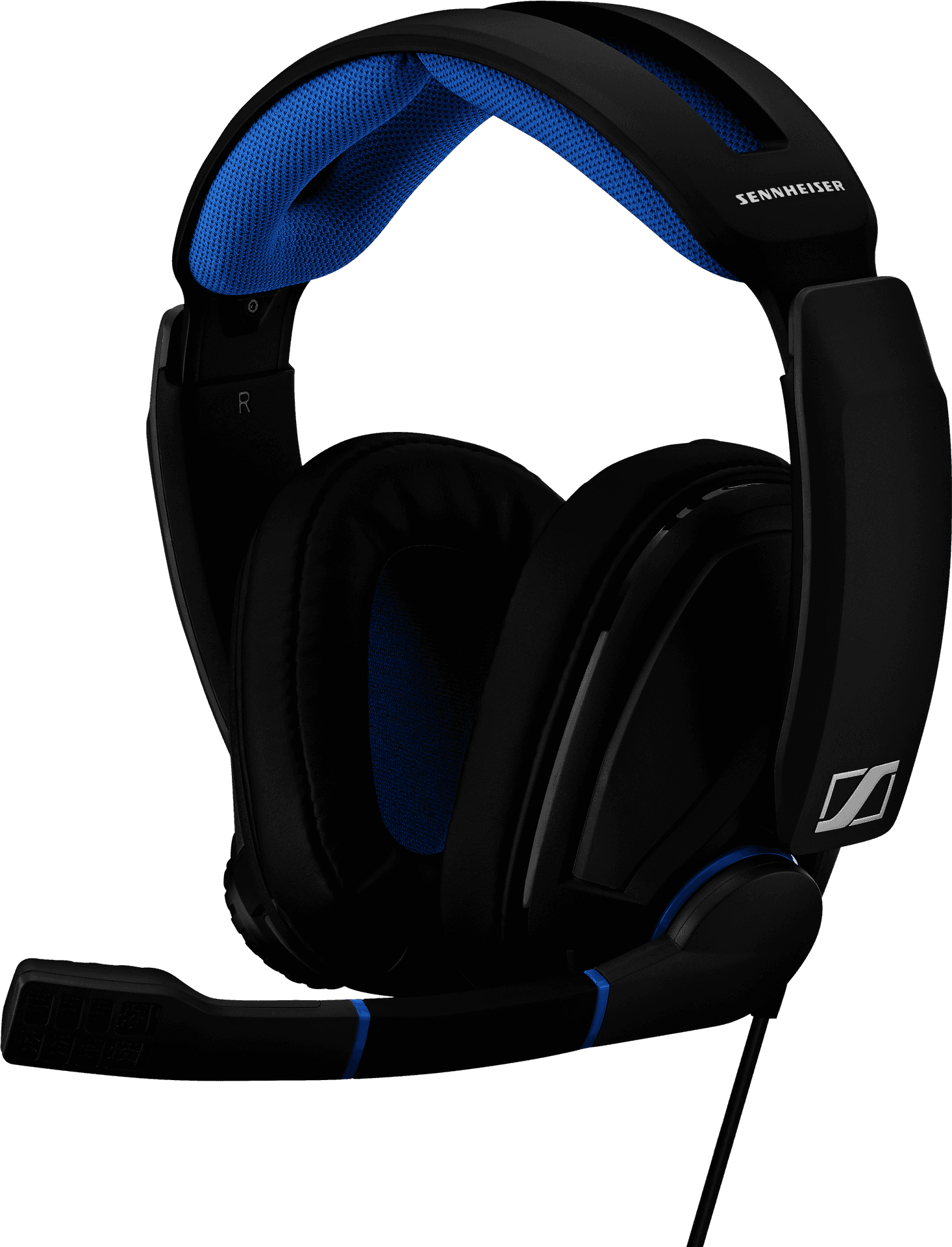 Blue Black Gaming Headsetwith Microphone PNG