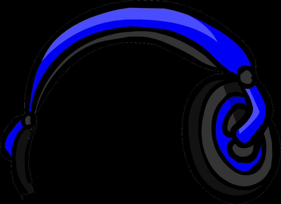 Blue Black Headphones Graphic PNG