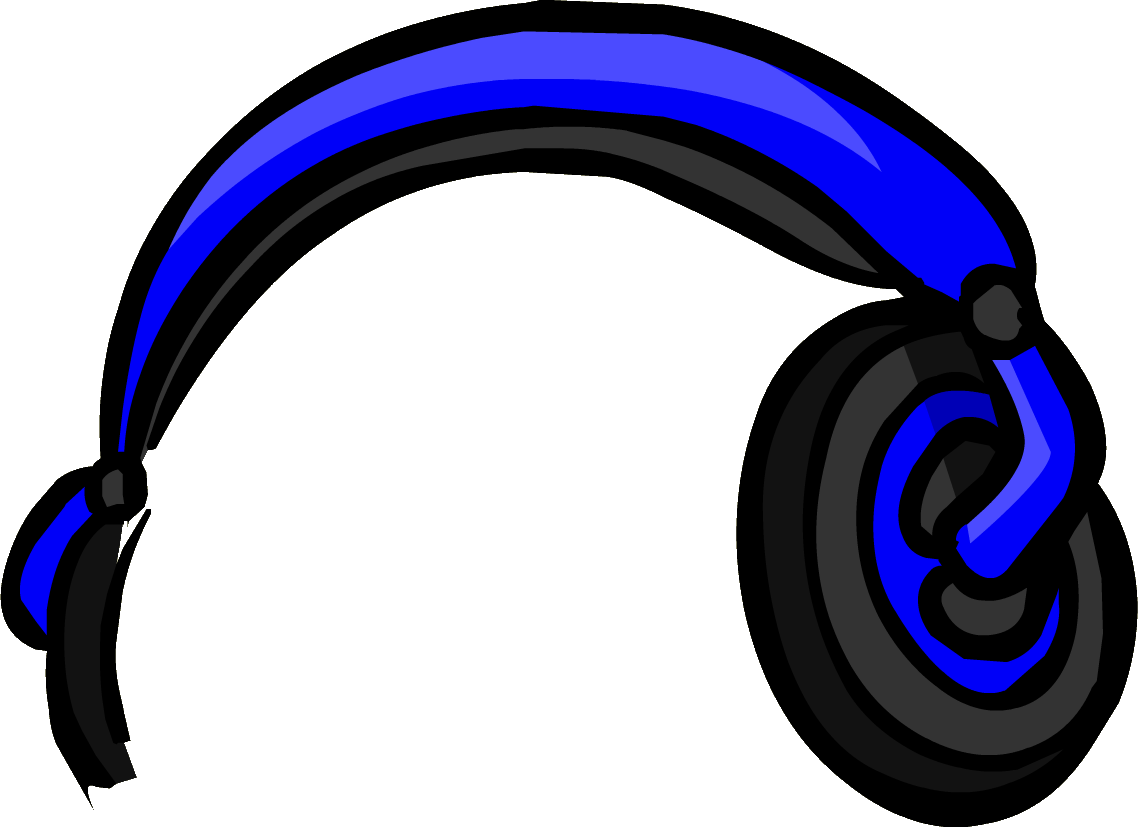 Blue Black Headphones Illustration PNG