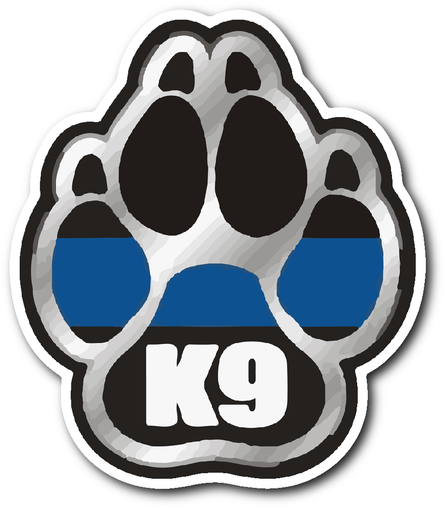 Blue Black K9 Paw Sticker PNG