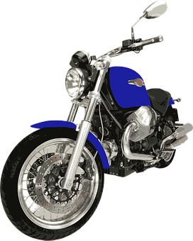 Blue Black Motorcycle Graphic PNG
