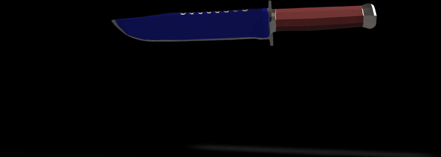 Blue Blade Knifeon Black Background PNG