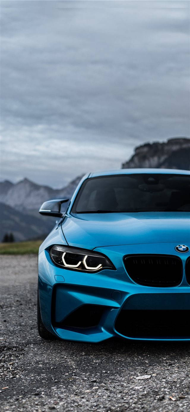 Blue BMW M2 iPhone Car Wallpaper