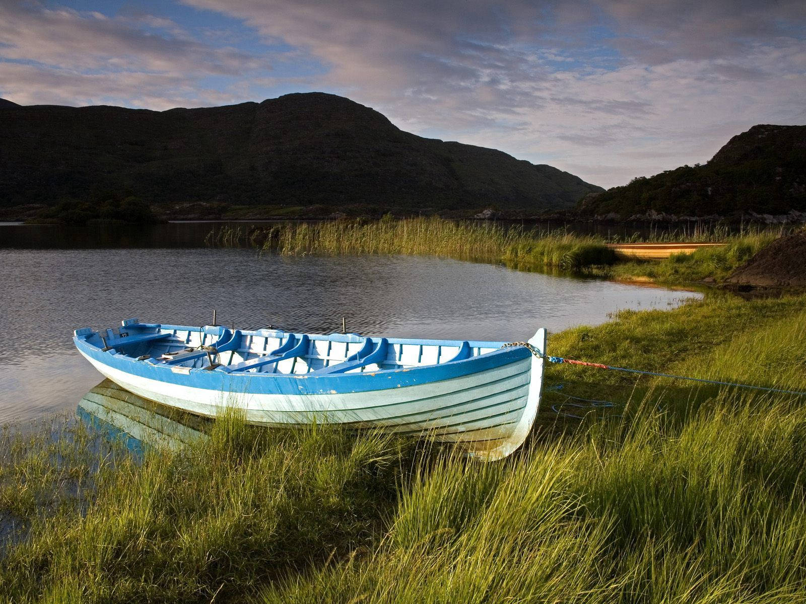 Blue Boat On Ireland River