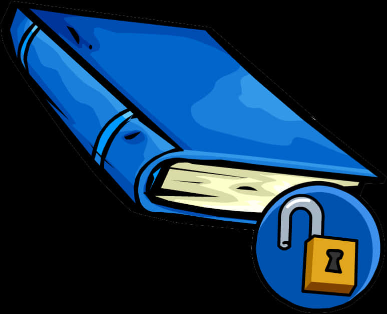Blue Bookwith Lock Logo PNG