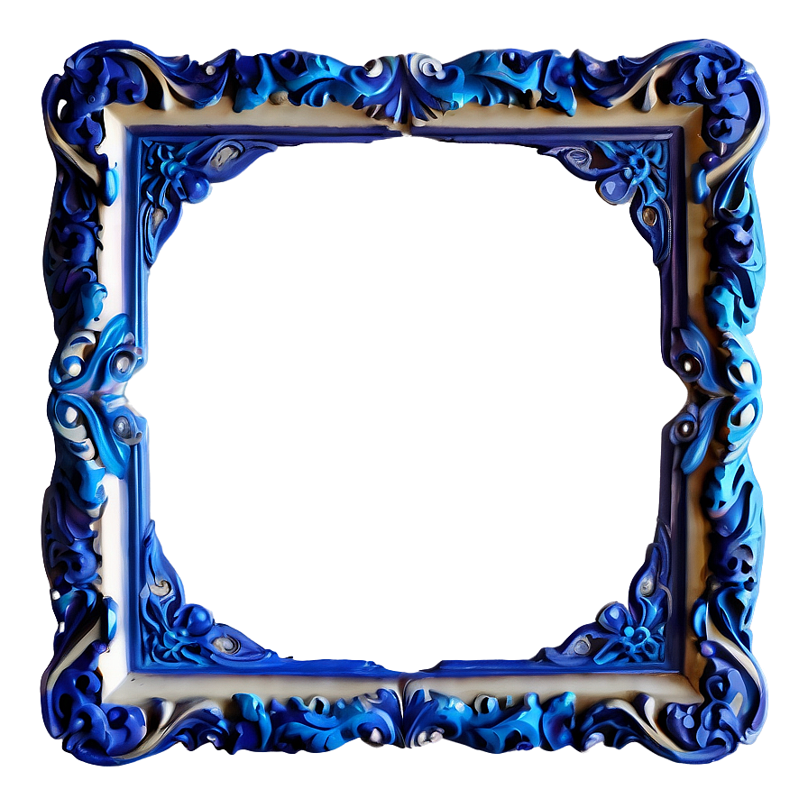 Blue Border Frame For Certificate Png 06202024 PNG