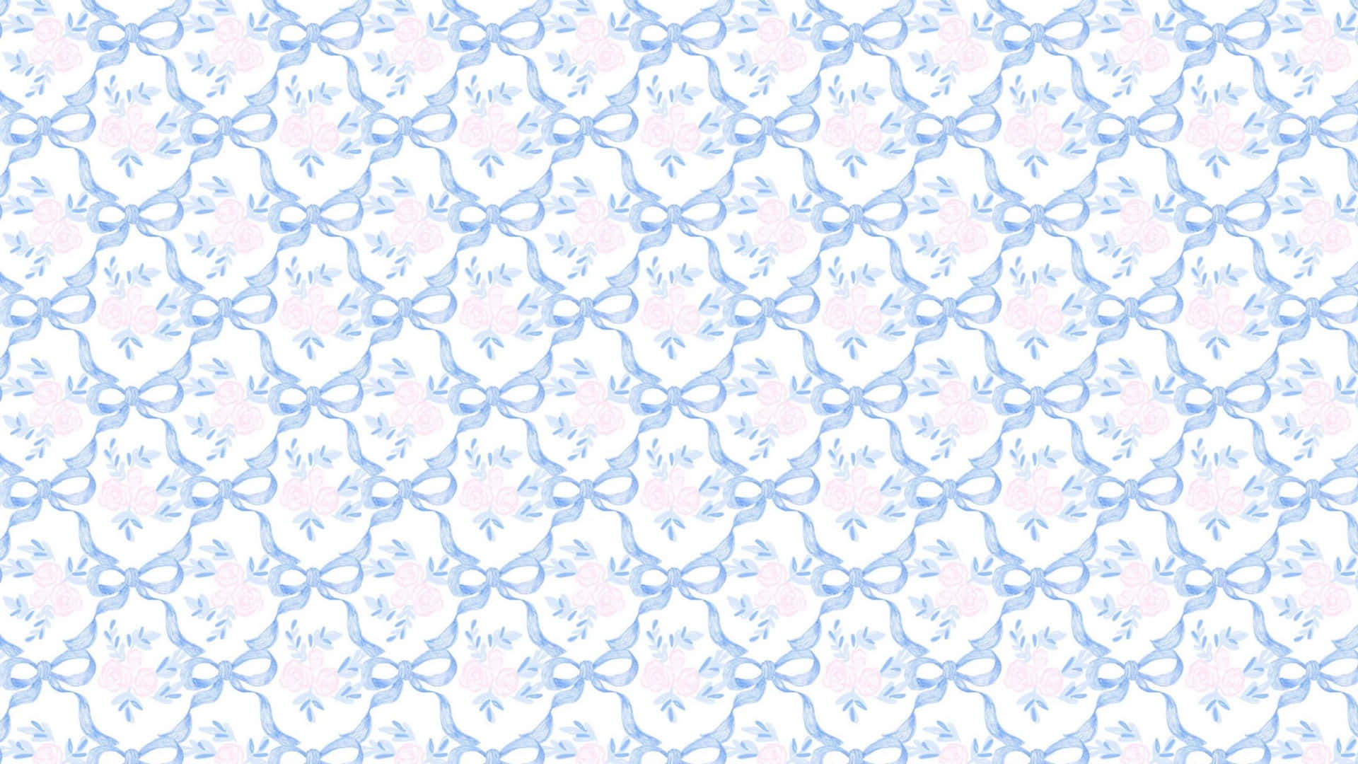 Blue Bow Pattern Design Wallpaper