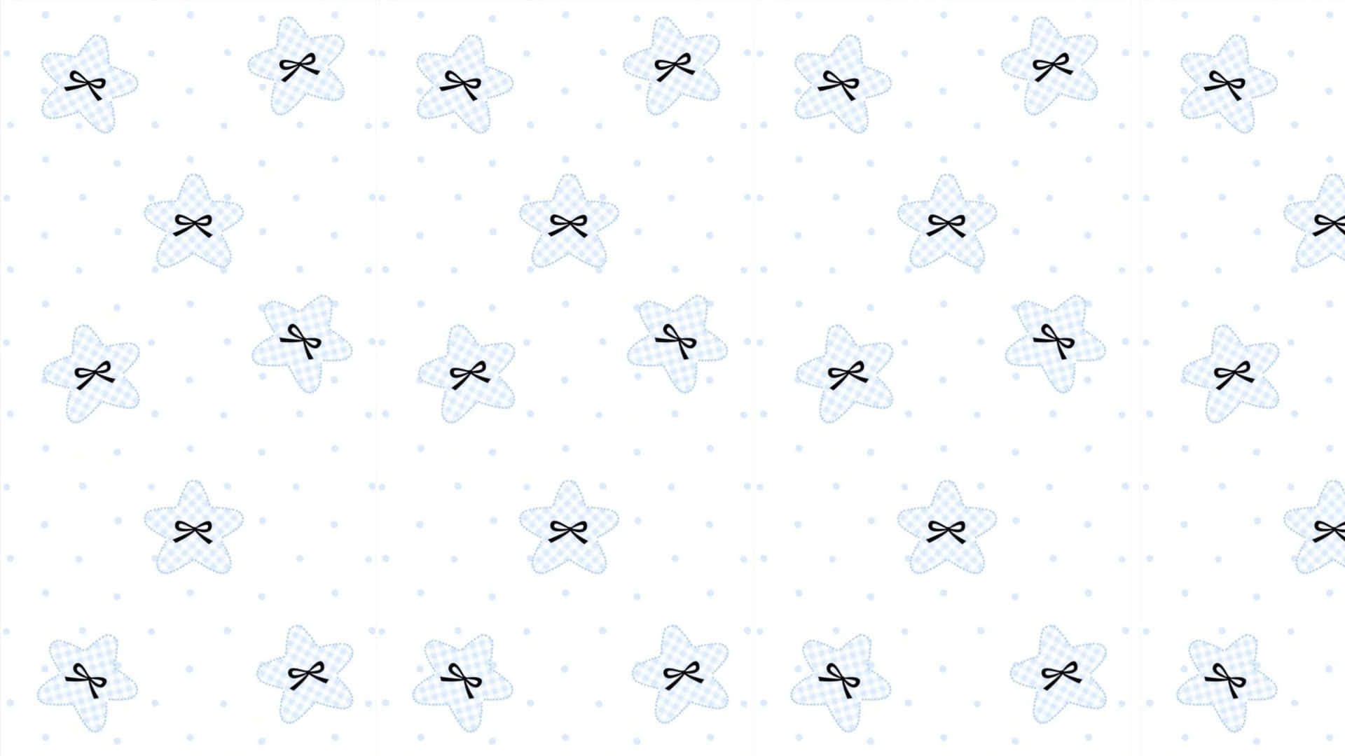 Blue Bow Pattern Design Wallpaper