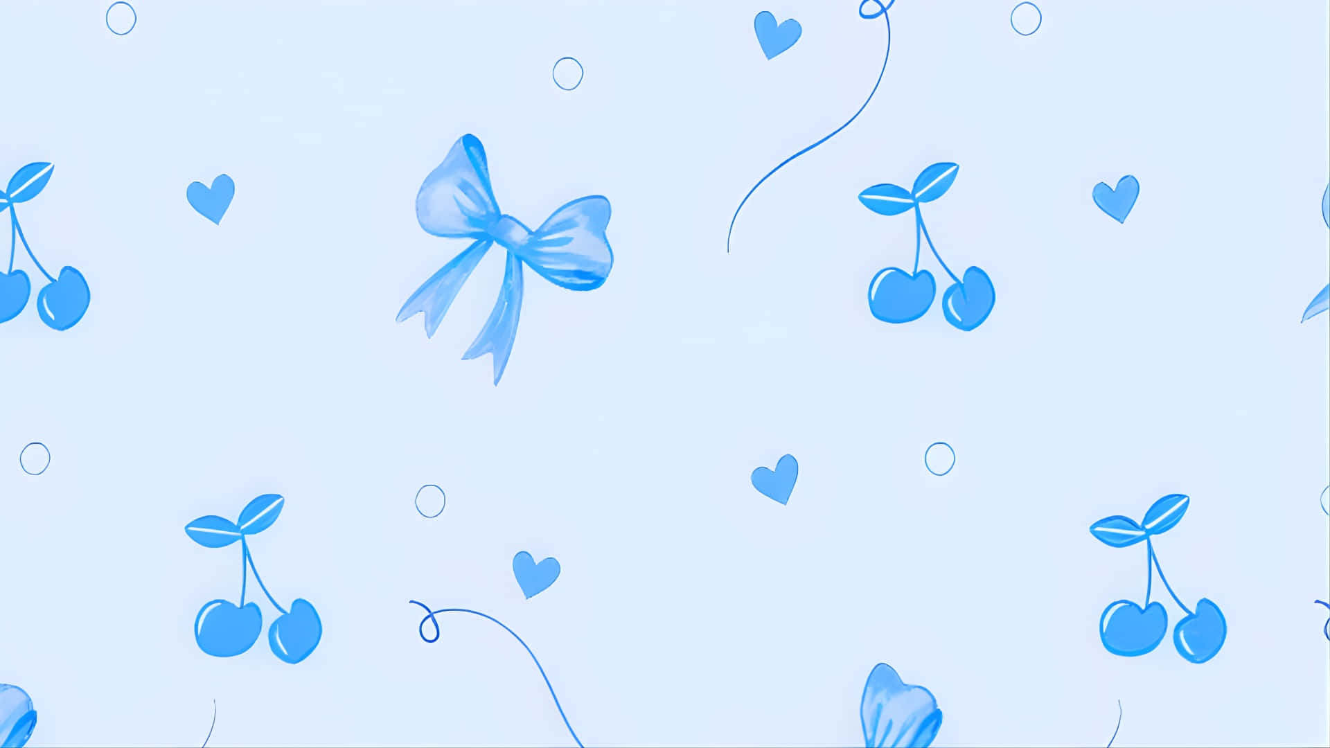 Blue Bow Pattern Design Wallpaper