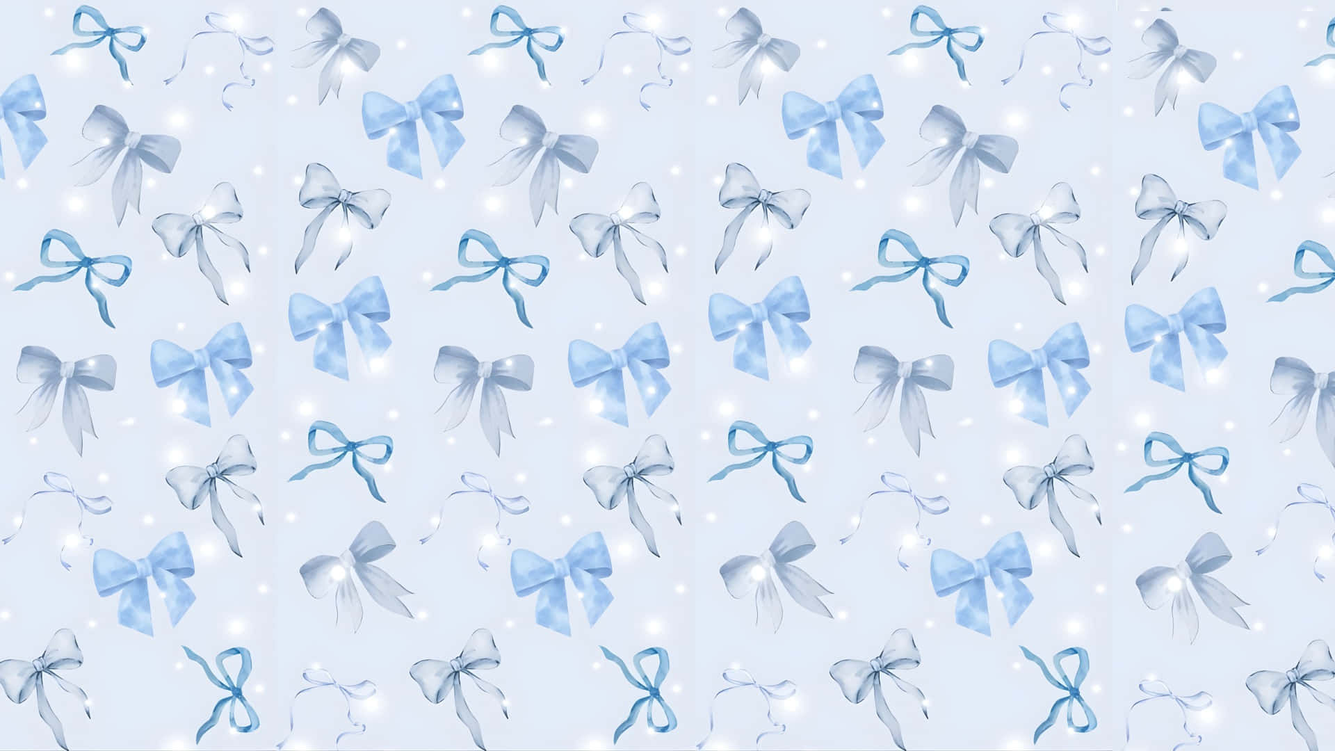 Blue Bow Pattern Wallpaper