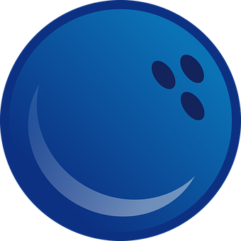Blue Bowling Ball Graphic PNG