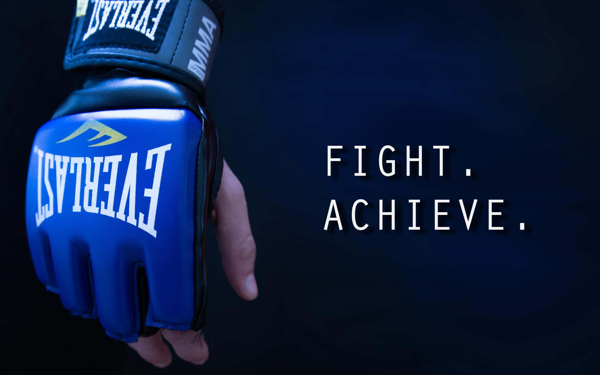Blue Boxing Glove Motivation Wallpaper